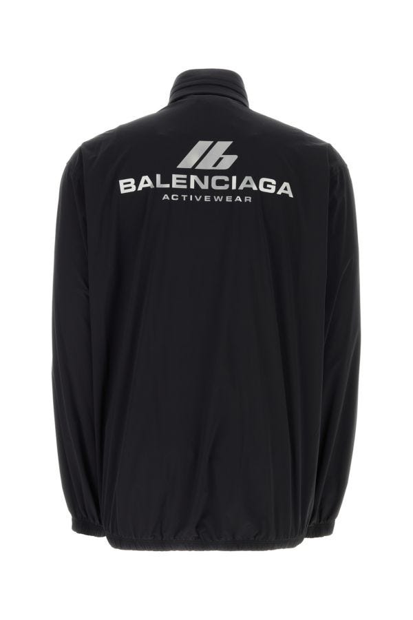 BALENCIAGA | Black stretch nylon windbreaker
