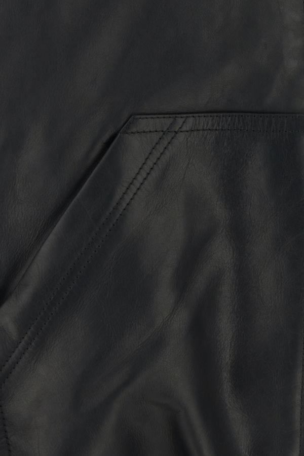 BALENCIAGA | Black leather oversize jacket