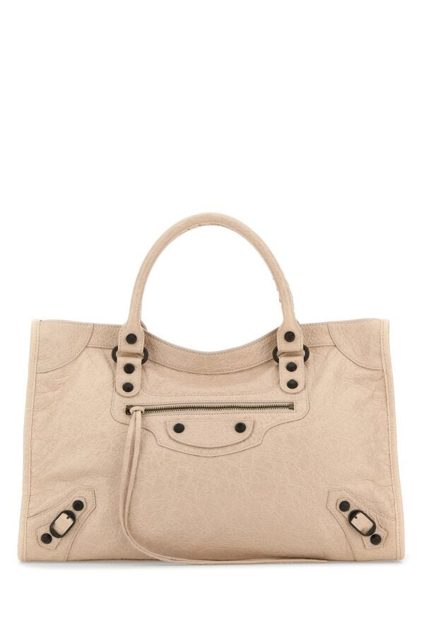 BALENCIAGA | Ivory leather medium Le City handbag