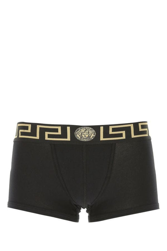 VERSACE | Black stretch cotton boxer set