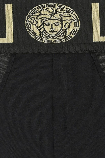 VERSACE | Black stretch cotton thong