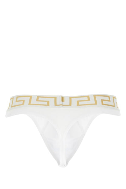 VERSACE | White stretch cotton thong