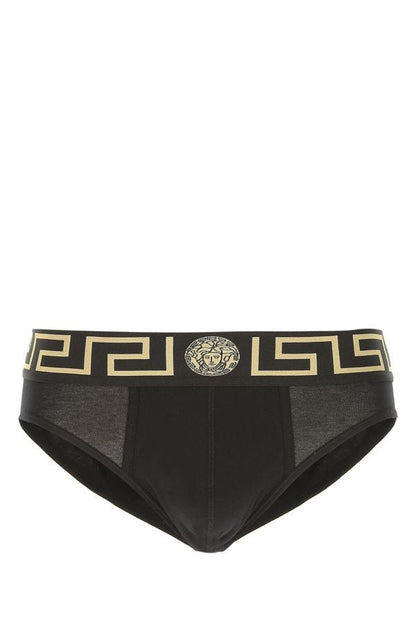 VERSACE | Black stretch cotton brief