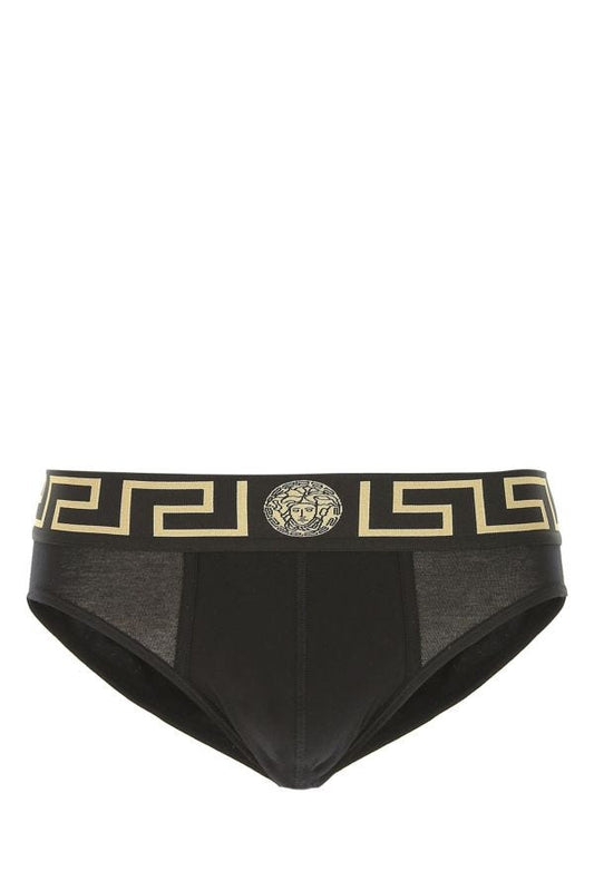VERSACE | Black stretch cotton brief