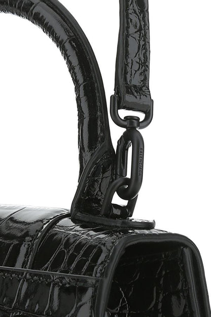 BALENCIAGA | Black leather Hourglass XS handbag