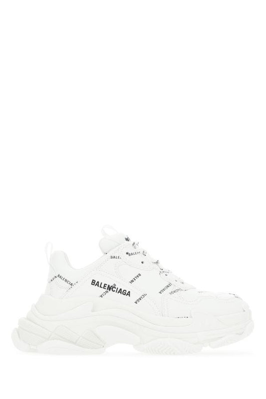 BALENCIAGA | White synthetic leather Triple S sneakers