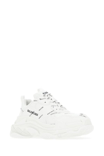 BALENCIAGA | White synthetic leather Triple S sneakers