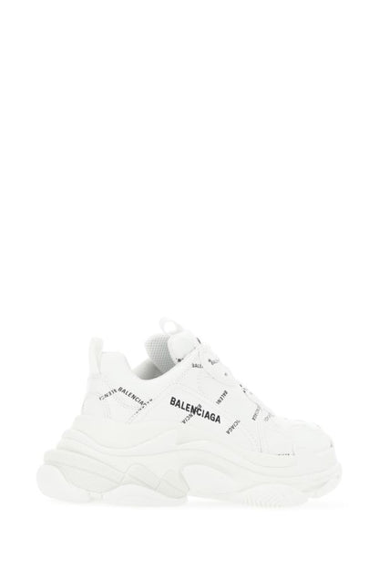 BALENCIAGA | White synthetic leather Triple S sneakers