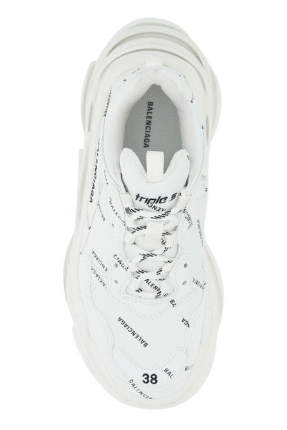 BALENCIAGA | White synthetic leather Triple S sneakers