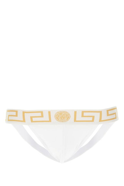VERSACE | White stretch cotton jockstrap