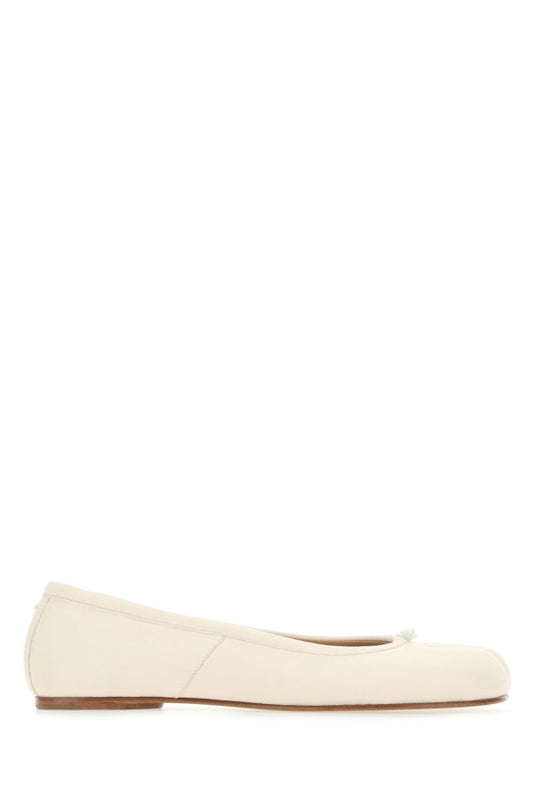 MAISON MARGIELA | Ivory leather Tabi ballerinas