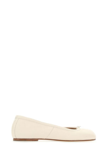 MAISON MARGIELA | Ivory leather Tabi ballerinas