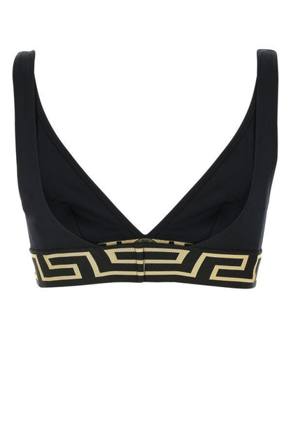 VERSACE | Black stretch nylon bikini top