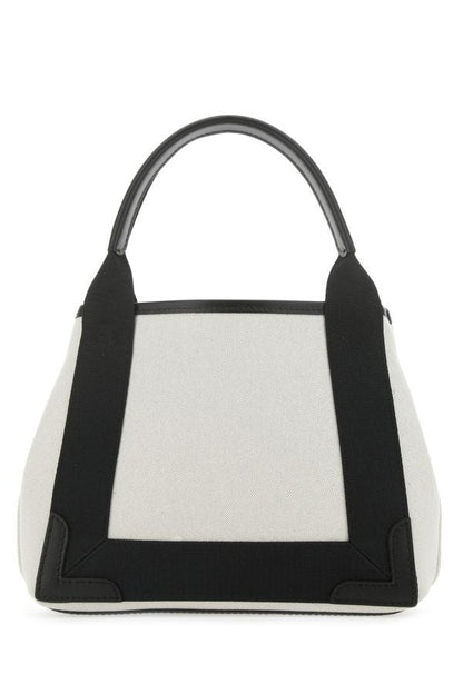 BALENCIAGA | Two-tone canvas small Cobas Navy handbag