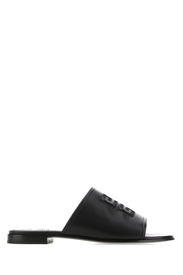 GIVENCHY | Black nappa leather 4G slippers