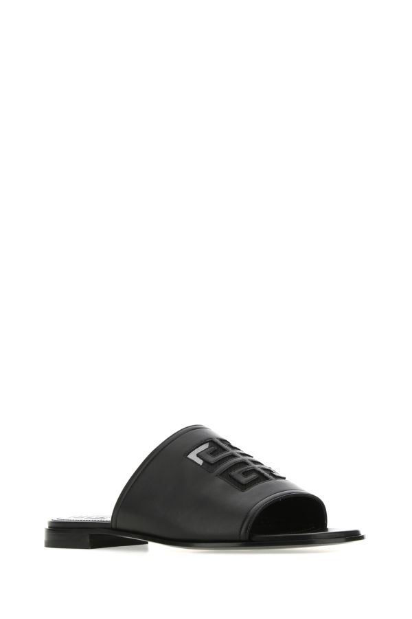 GIVENCHY | Black nappa leather 4G slippers