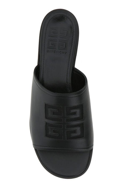GIVENCHY | Black nappa leather 4G slippers