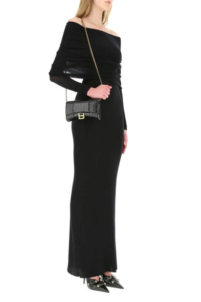 BALENCIAGA | Black leather Hourglass clutch