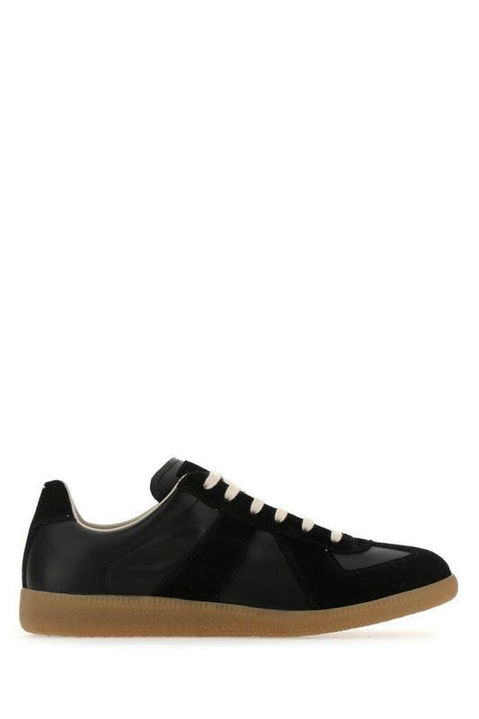 MAISON MARGIELA | Black leather and suede Replica sneakers
