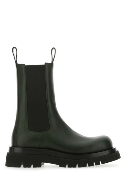 BOTTEGA VENETA | Bottle green leather Lug boots
