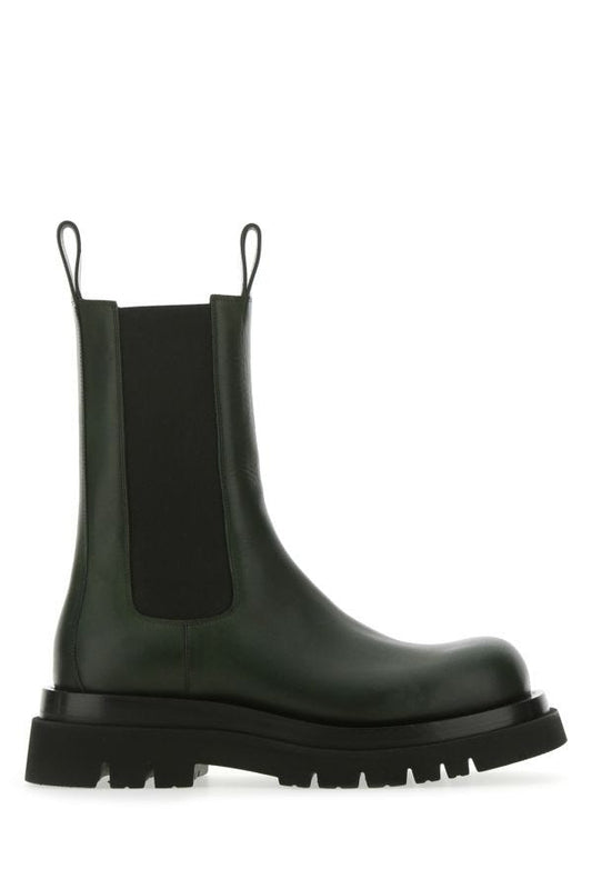 BOTTEGA VENETA | Bottle green leather Lug boots