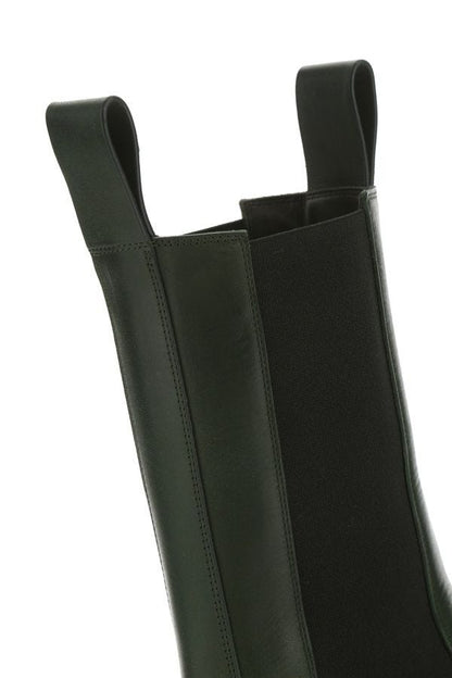 BOTTEGA VENETA | Bottle green leather Lug boots