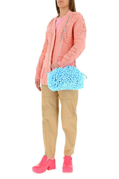 BOTTEGA VENETA | Light blue chenille mini clutch