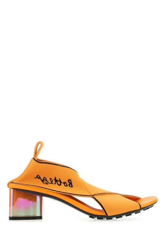 BOTTEGA VENETA | Orange elastic fabric Flex sandals