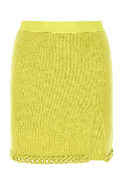 BOTTEGA VENETA | Acid green wool mini skirt