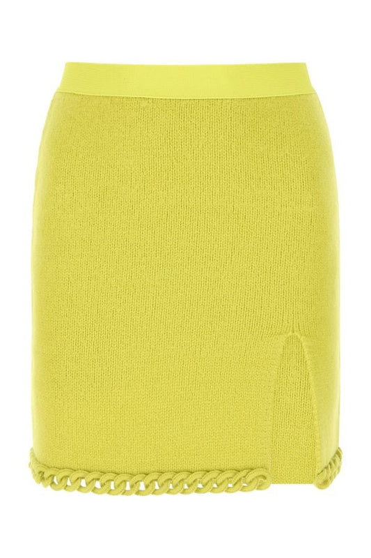 BOTTEGA VENETA | Acid green wool mini skirt