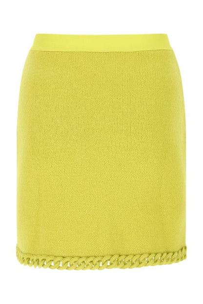 BOTTEGA VENETA | Acid green wool mini skirt