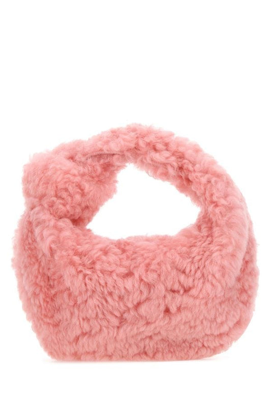 BOTTEGA VENETA | Pink shearling mini Jodie handbag
