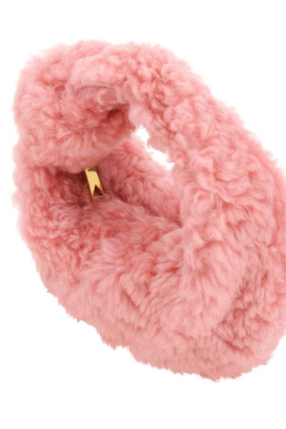 BOTTEGA VENETA | Pink shearling mini Jodie handbag