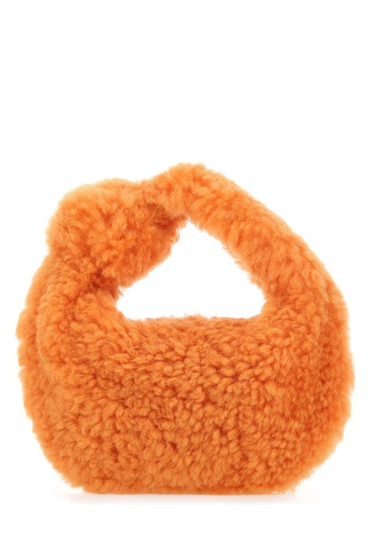 BOTTEGA VENETA | Orange shearling mini Jodie handbag