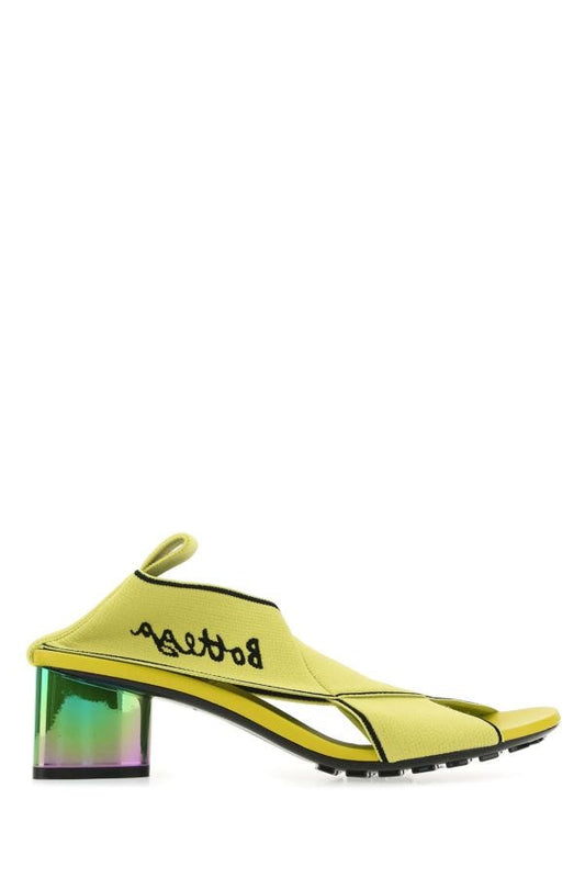 BOTTEGA VENETA | Acid green elastic fabric Flex sandals