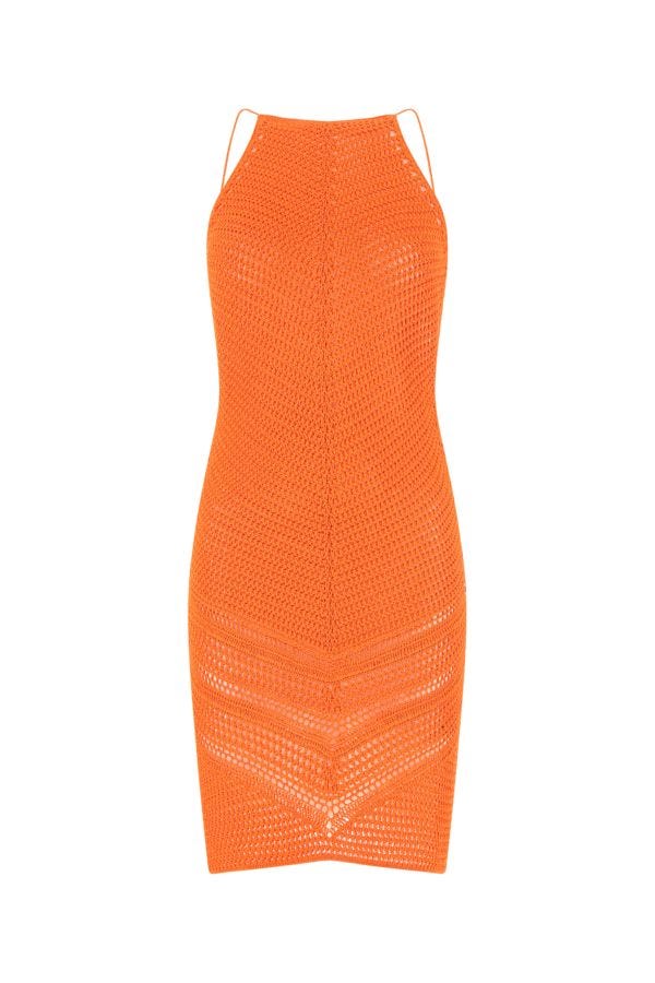 BOTTEGA VENETA | Orange crochet dress