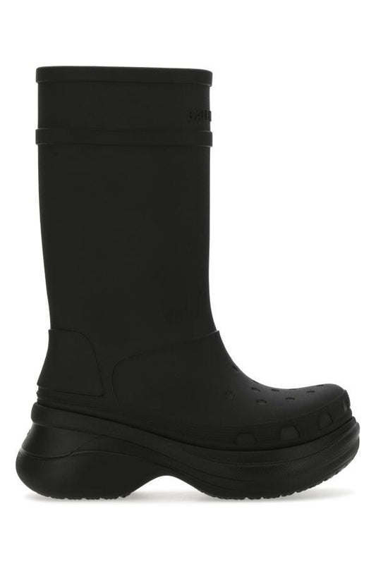 BALENCIAGA | Black rubber Crocs boots