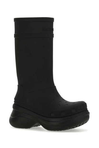 BALENCIAGA | Black rubber Crocs boots