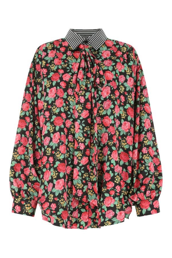 BALENCIAGA | Printed polyester reversibile oversize blouse