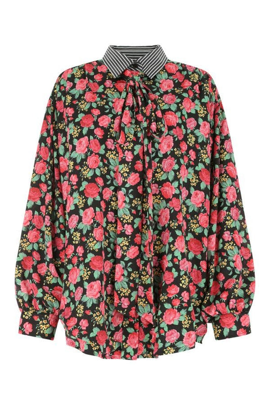 BALENCIAGA | Printed polyester reversibile oversize blouse