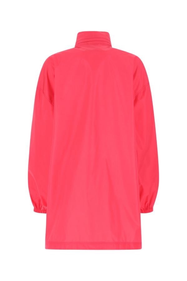 BALENCIAGA | Fluo pink polyester oversize raincoat