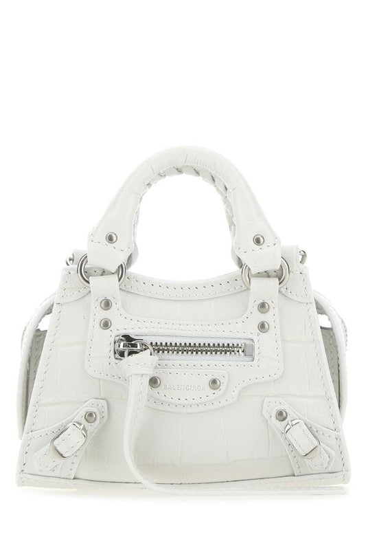 BALENCIAGA | White leather super nano Neo Classic handbag