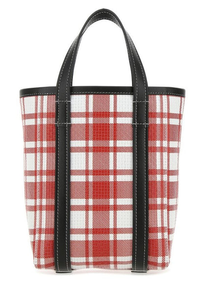 BALENCIAGA | Printed leather small Barbes shopping bag