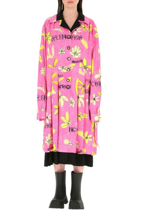 BALENCIAGA | Printed viscose blend reversible dress