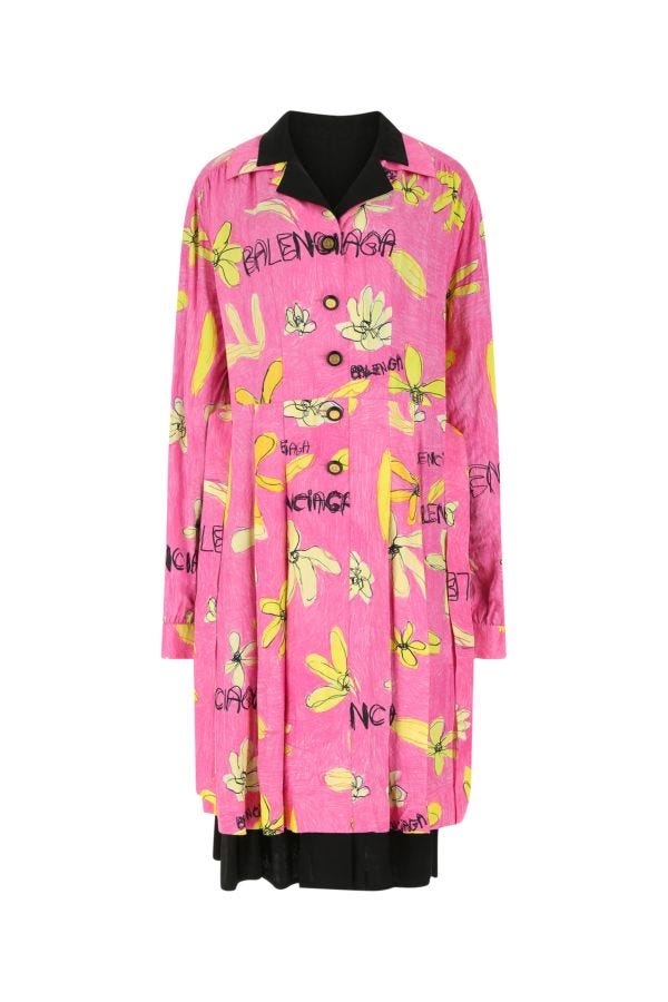 BALENCIAGA | Printed viscose blend reversible dress
