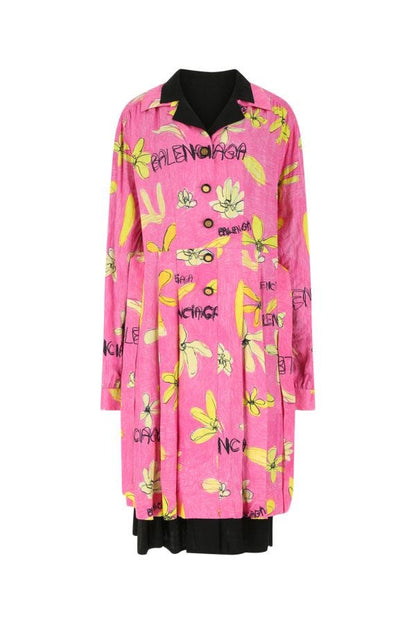 BALENCIAGA | Printed viscose blend reversible dress