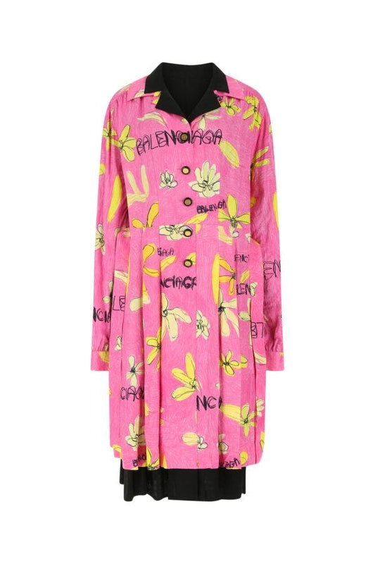 BALENCIAGA | Printed viscose blend reversible dress
