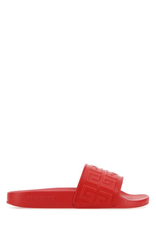 GIVENCHY | Red leather 4G slippers