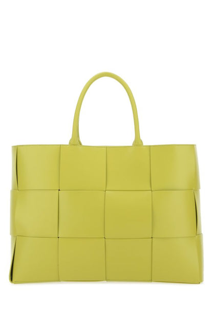 BOTTEGA VENETA | Acid green leather large Arco shopping bag