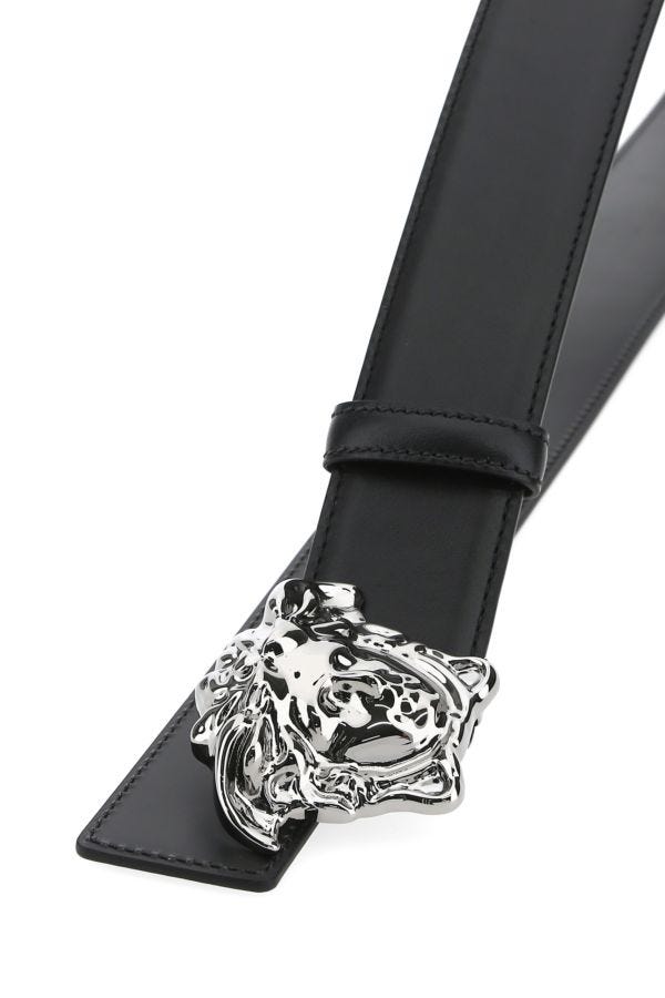 VERSACE | Black leather belt